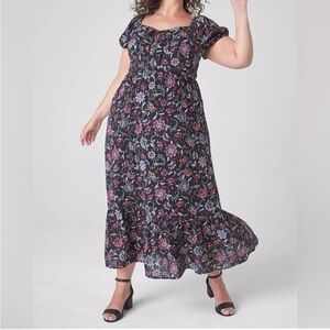 Reposhing! Lane Bryant Floral Black and Pink Maxi Dress
